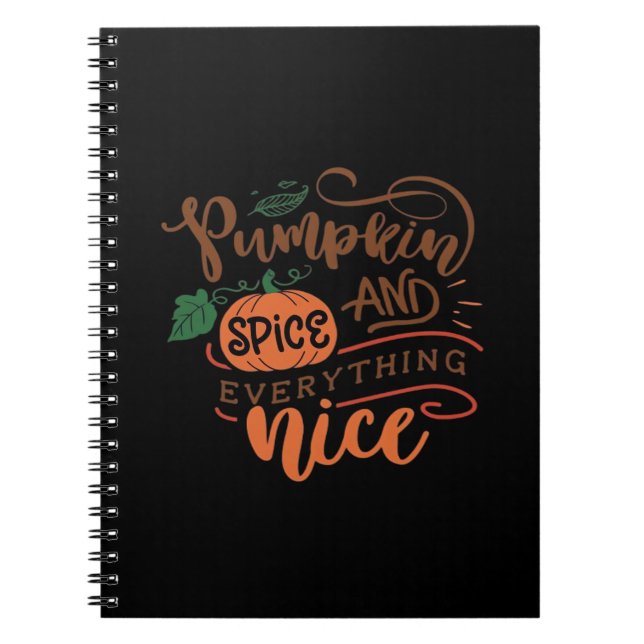 Pumpkin Spice And Everything Nice Sloth Notebook (Front)