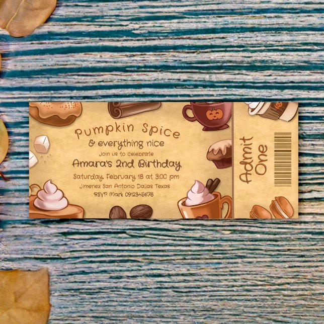 Pumpkin Spice and Everything Nice Ticket Invitation (Pumpkin Spice and Everything Nice Ticket Invitation)