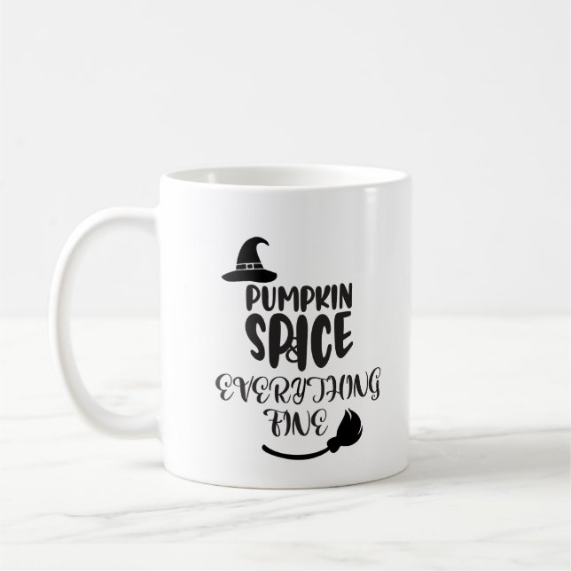 Pumpkin Spice and Everything Nice with Witch Hat Coffee Mug (Left)