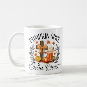 Pumpkin Spice And Jesus Christ Cross Pumpkin Chris Coffee Mug