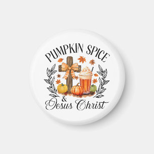 Pumpkin Spice And Jesus Christ Cross Pumpkin Chris Magnet