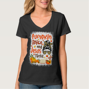 Pumpkin Spice And Jesus Christ Cute Fall Coffee   T-Shirt