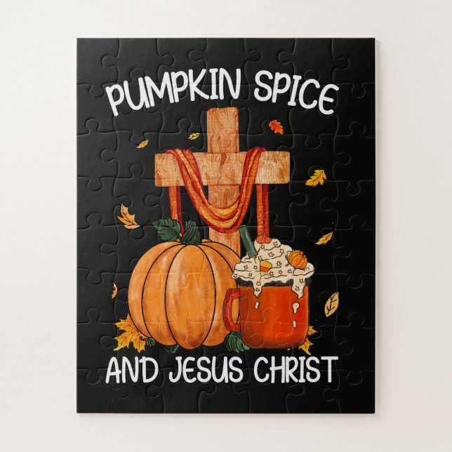Pumpkin Spice and Jesus Christ Jigsaw Puzzle (Vertical)