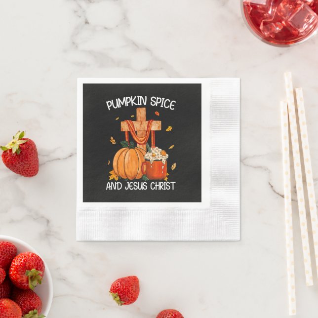 Pumpkin Spice and Jesus Christ Napkin (Insitu)