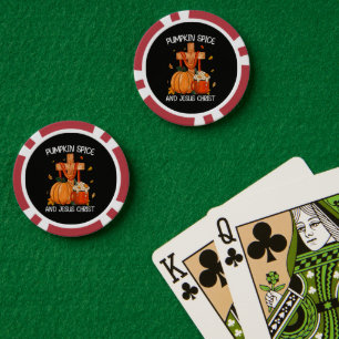 Pumpkin Spice and Jesus Christ Poker Chips