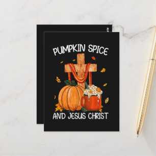 Pumpkin Spice and Jesus Christ Postcard