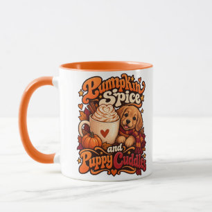 Pumpkin Spice and Puppy Cuddles Cosy Autumn Dog Mug
