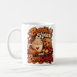 Pumpkin Spice and Puppy Cuddles Cozy Autumn Dog Coffee Mug