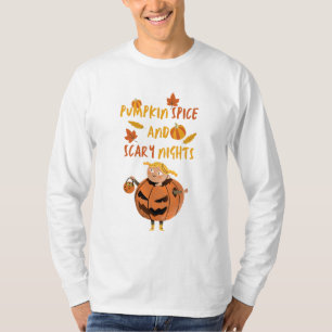 Pumpkin Spice and Scary Nights – Cute Halloween T-Shirt