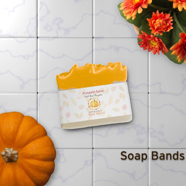 Pumpkin Spice Artisan Soap Band Wrap Packaging Invitation Belly Band (Creator Uploaded)