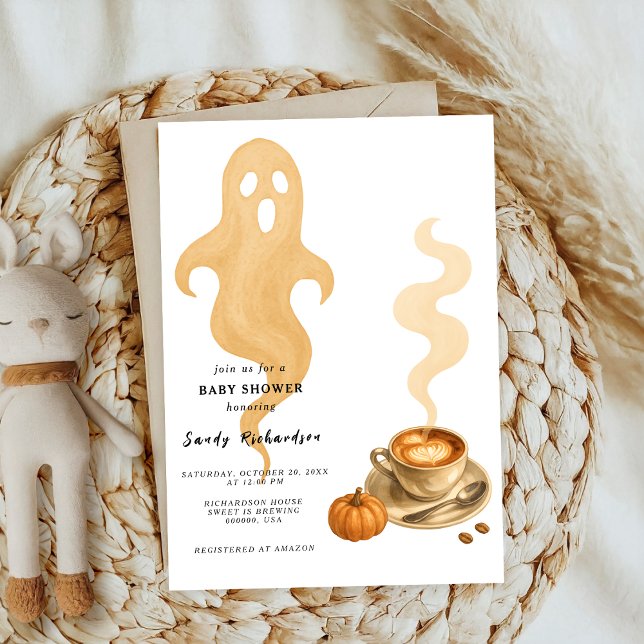 Pumpkin Spice Autumn Coffee drinks Baby Shower Invitation (Creator Uploaded)