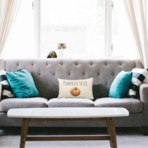 Pumpkin Spice Autumn Farmhouse Lumbar Cushion