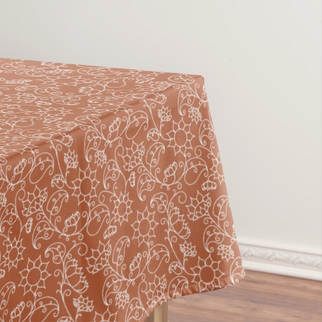 Pumpkin Spice Autumn Floral Tablecloth (In Situ)