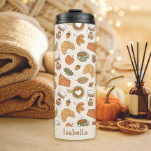 Pumpkin Spice Autumn Pattern Name Fall Coffee