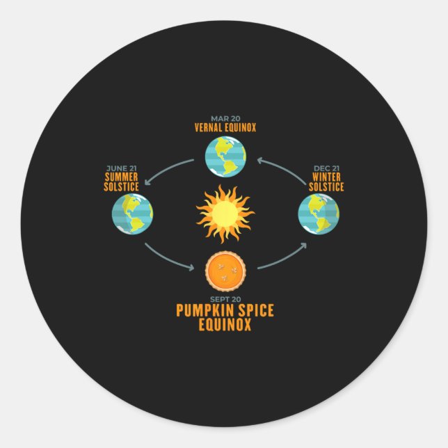 Pumpkin Spice Autumnal Equinox  Celestial Fall Ast Classic Round Sticker (Front)