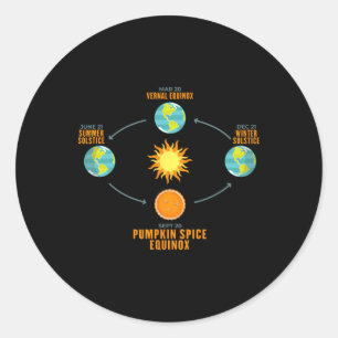 Pumpkin Spice Autumnal Equinox Celestial Fall Astr Classic Round Sticker