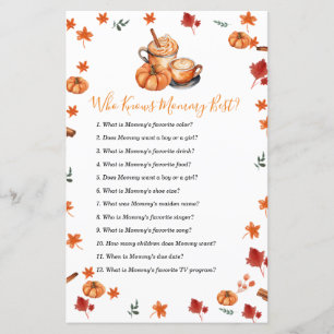 Pumpkin Spice Baby Shower Who Know Mummy Best