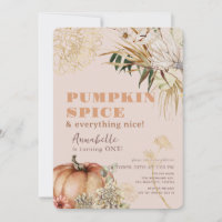 Pumpkin Spice Boho Floral Pink Girl 1st Birthday