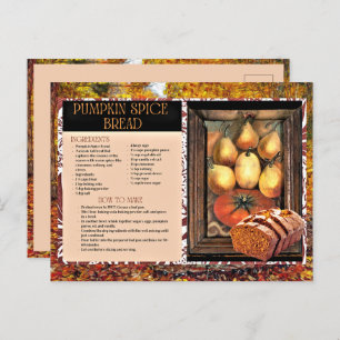Pumpkin Spice Bread Holiday Recipe Postcard