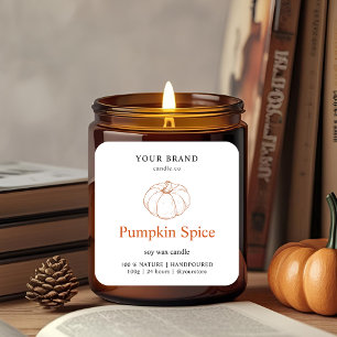 Pumpkin Spice Candle Label   Rustic Fall