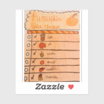 Pumpkin Spice Checklist Vinyl Sticker