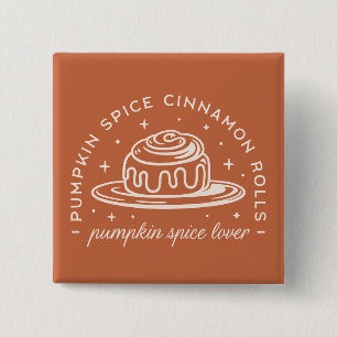 Pumpkin Spice Cinnamon Rolls 15 Cm Square Badge
