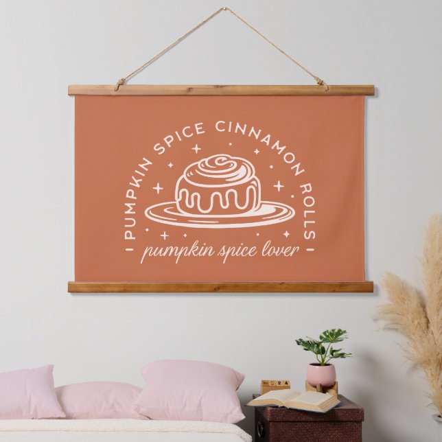 Pumpkin Spice Cinnamon Rolls Hanging Tapestry (Bedroom)