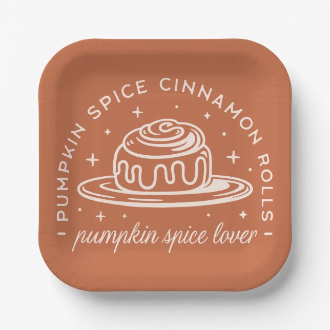 Pumpkin Spice Cinnamon Rolls Paper Plate (Front)