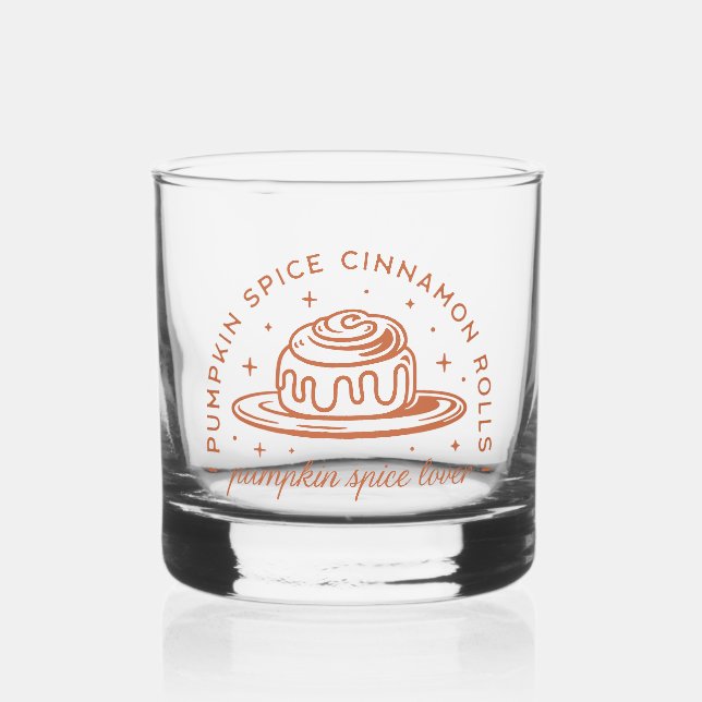 Pumpkin Spice Cinnamon Rolls Whiskey Glass (Front)