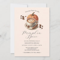 Pumpkin Spice Coffee 60th Birthday Invites