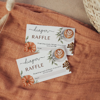 Pumpkin Spice Coffee Baby is Brewing Diaper Raffle Enclosure Card