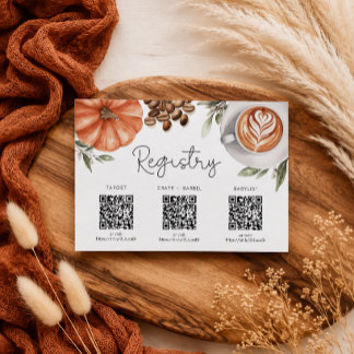 Pumpkin Spice Coffee Baby Shower Registry RSVP Card