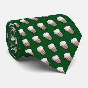 Pumpkin Spice Coffee (Green Background) Tie