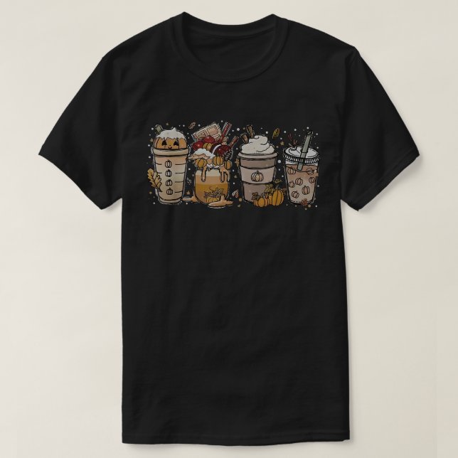 Pumpkin Spice Coffee Latte Fall Autumn Season 814  T-Shirt (Design Front)