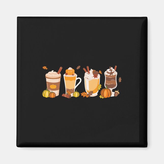 Pumpkin Spice Coffee Latte Fall Autumn Season Hell Magnet (Front)