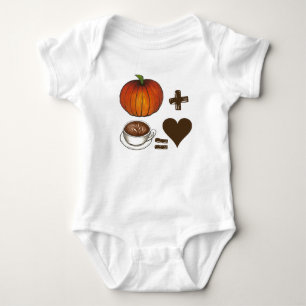 Pumpkin Spice + Coffee Latte = Love Heart Baby Bodysuit
