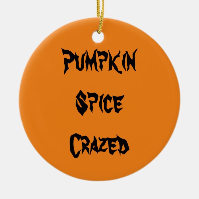 Pumpkin Spice Crazed Ceramic Tree Decoration (Front)