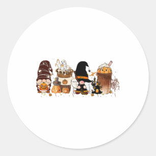 Pumpkin Spice Cute Latte Iced Autumn Coffee Fall H Classic Round Sticker