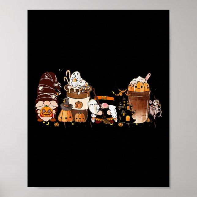 Pumpkin Spice Cute Latte Iced Autumn Coffee Fall H Poster (Front)