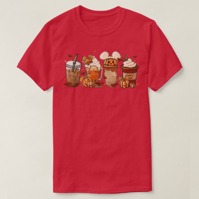 Pumpkin Spice Cute Latte Iced Autumn Coffee Lovers T-Shirt (Design Front)