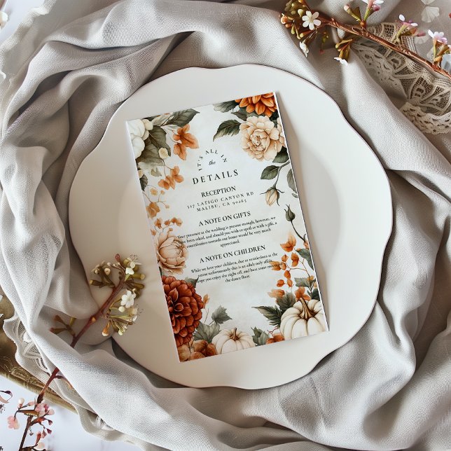Pumpkin Spice Elegance Wedding Enclosure Card (Creator Uploaded)