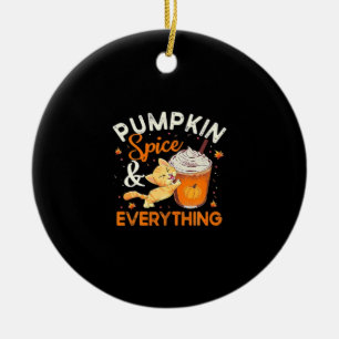 Pumpkin Spice Everything Cat Lover Classic Ceramic Tree Decoration