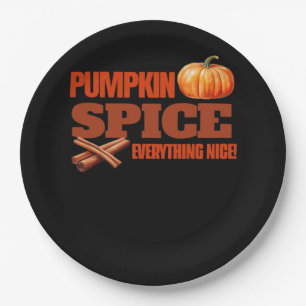 Pumpkin Spice Everything Classic Basic Design Paper Plate