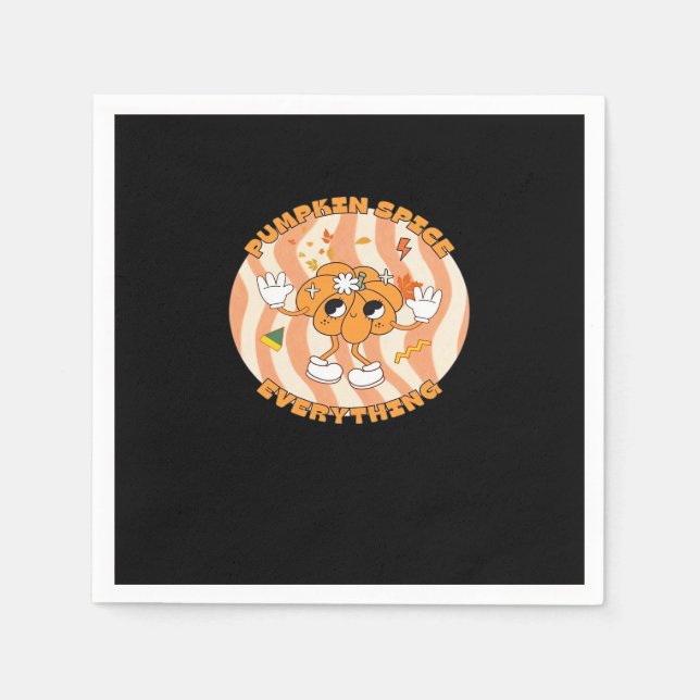 Pumpkin Spice Everything Fall Vibes And Pumpkin De Napkin (Front)