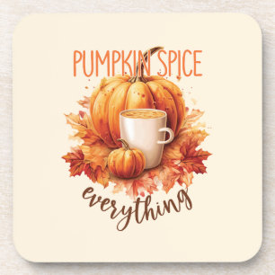 Pumpkin Spice Everything – Latte & Autumn Foliage Coaster