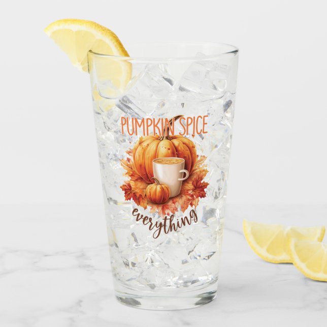 Pumpkin Spice Everything – Latte & Autumn Foliage Glass (Front Ice)