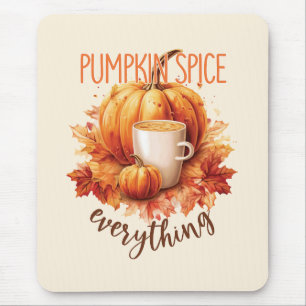 Pumpkin Spice Everything – Latte & Autumn Foliage Mouse Mat