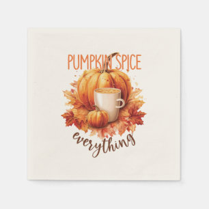 Pumpkin Spice Everything – Latte & Autumn Foliage Napkin
