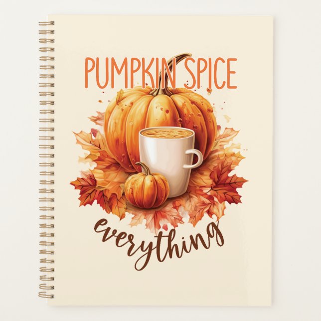 Pumpkin Spice Everything – Latte & Autumn Foliage Planner (Front)