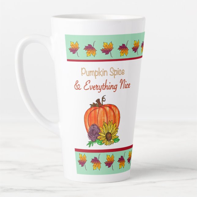 Pumpkin Spice & Everything Nice Autumn Latte Mug (Left)